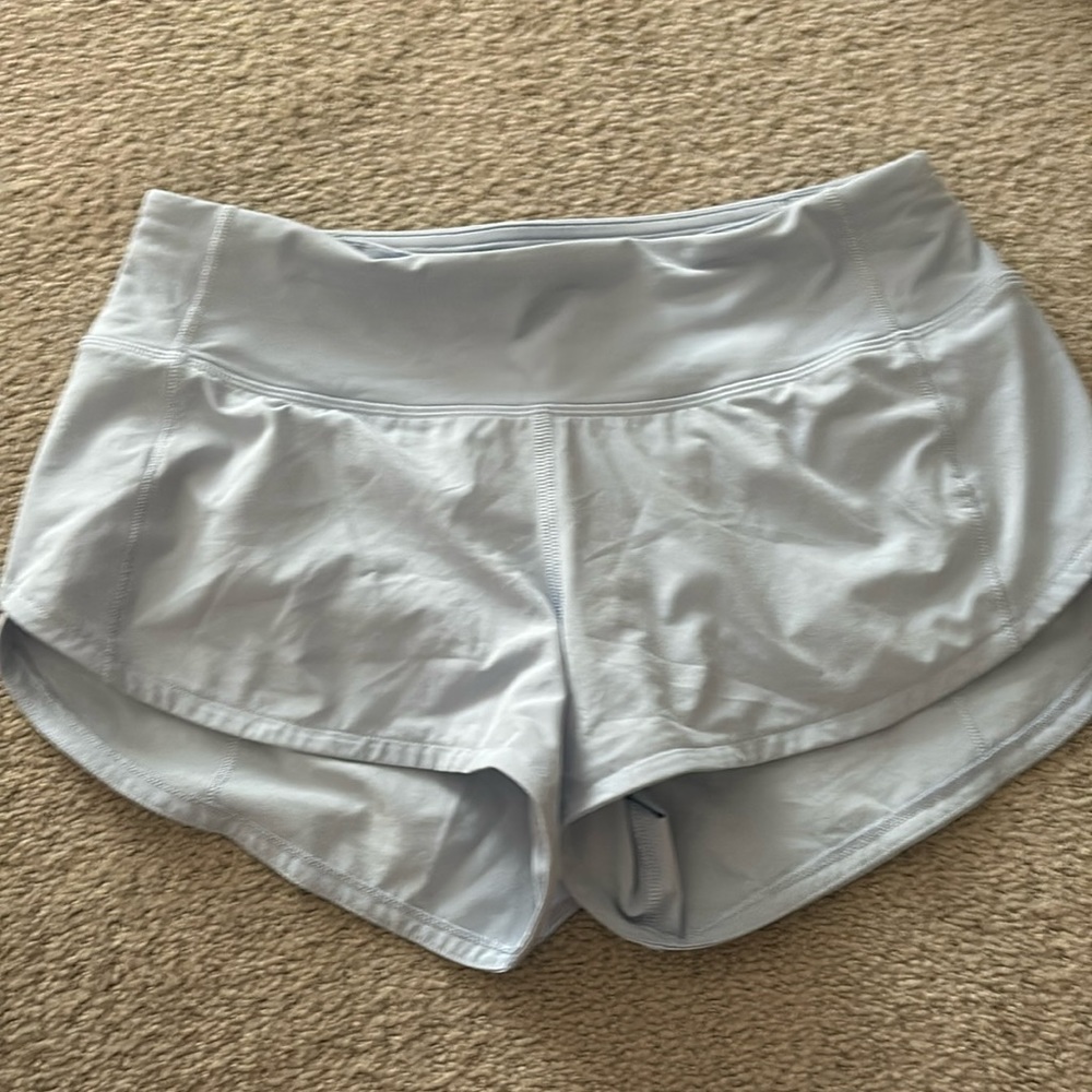 Lululemon blue Lenin size 2 speed up shorts 2.5 inches low rise